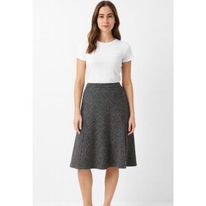 JM Collection Womens‎ Gray Textured A-Line Midi Skirt Size 10 Career